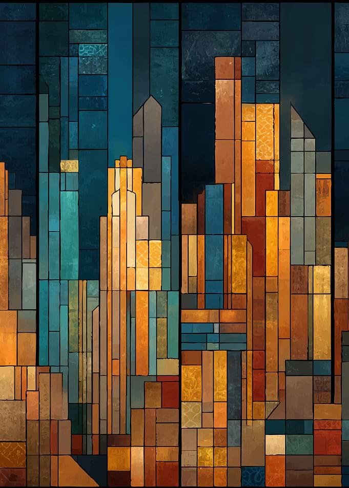 Stained Glass Cityscape