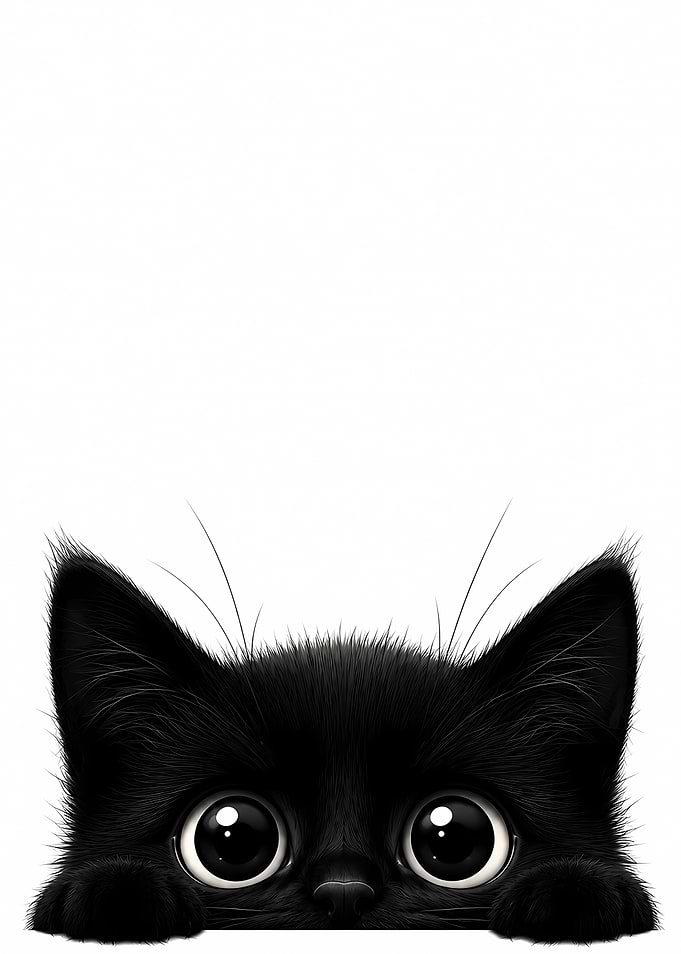 Cute Black Kitten Peeking