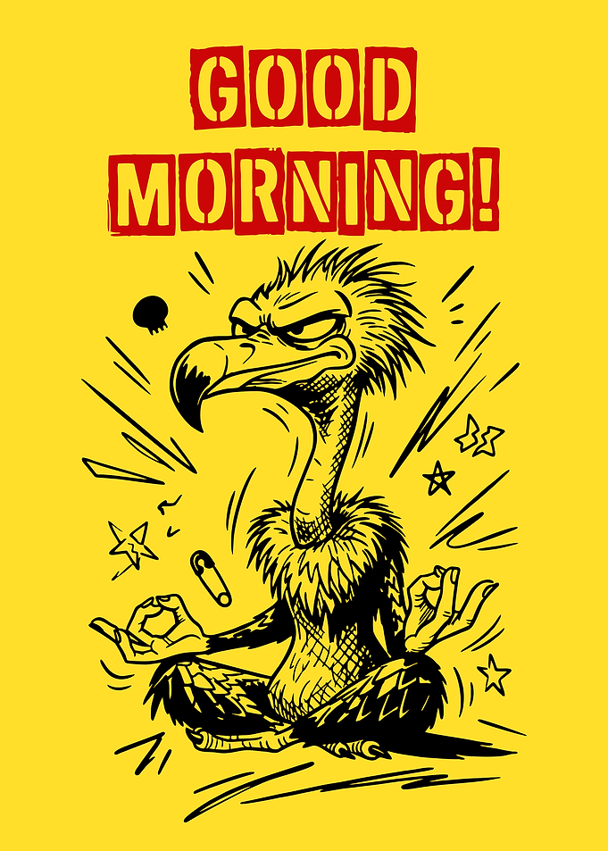 Grumpy Vulture Meditating