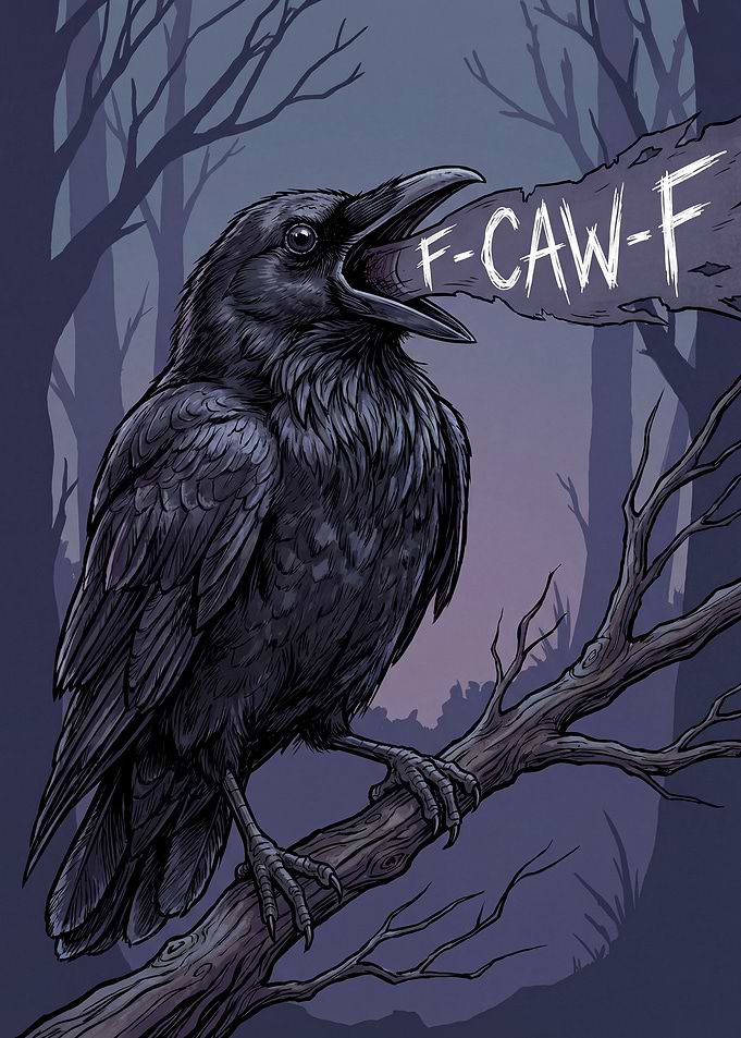 Raven F-Caw-F in a Dark Forest