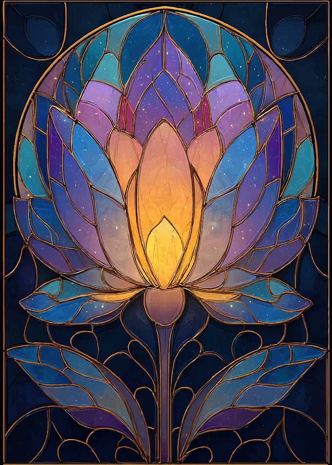 Stained Glass Lotus Flower