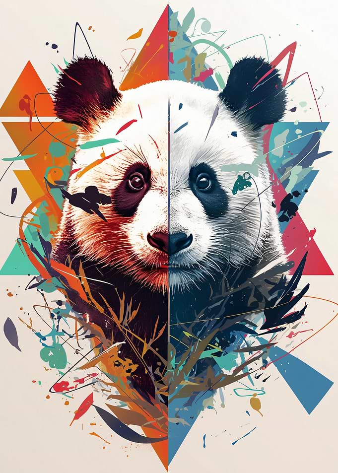 Abstract Panda Portrait