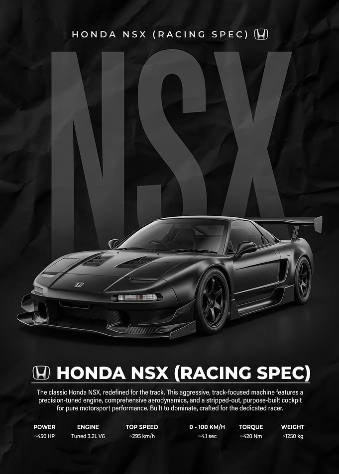 sleek Honda NSX Racing Spec Poster