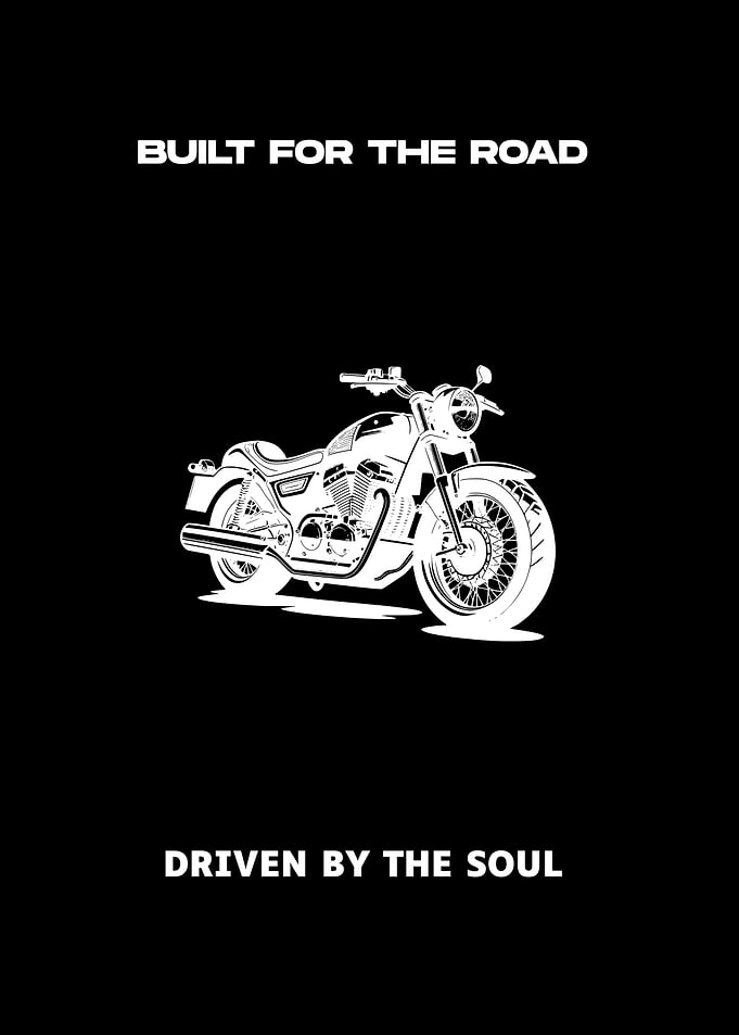 ​Built For The Road - Minimalist Cruiser Motorcycle Wall Art