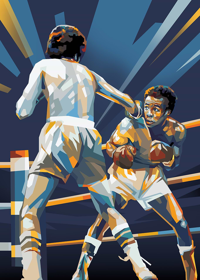 Boxing Match in colorful Style