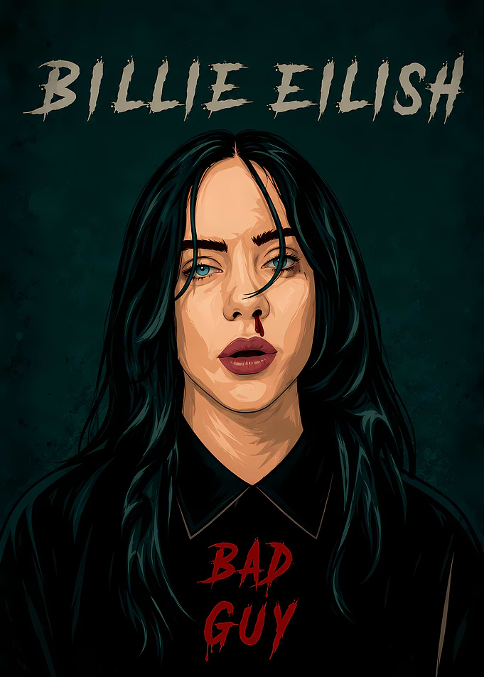 Billie Eilish Bad Guy Portrait
