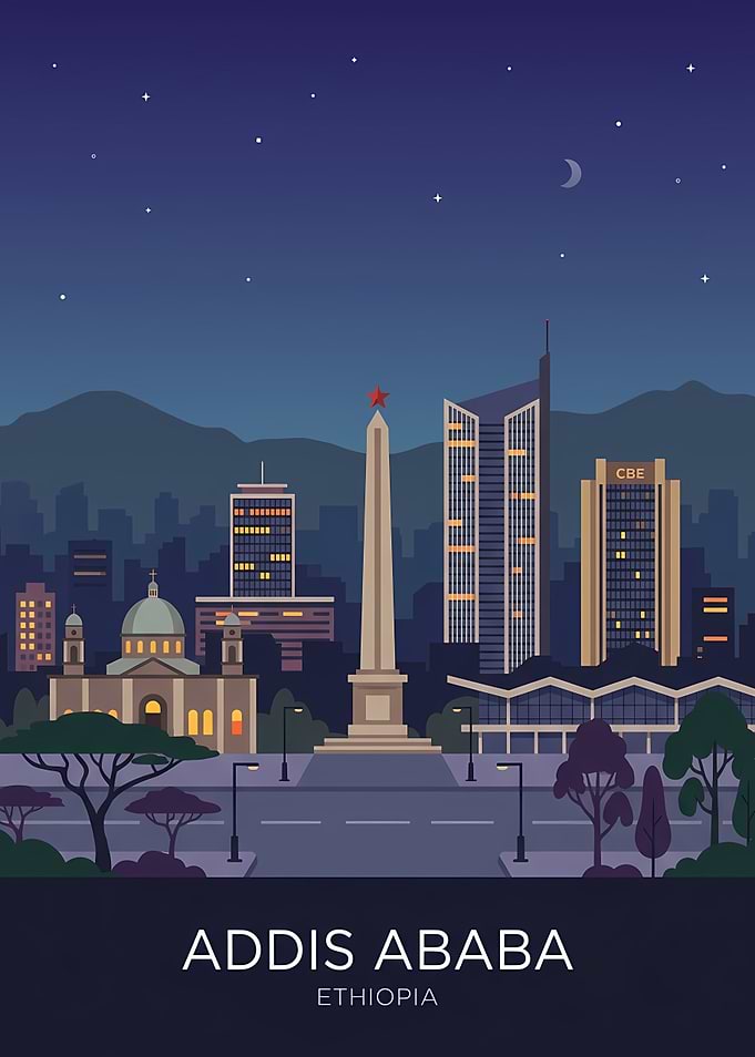 Addis Ababa Cityscape at Night