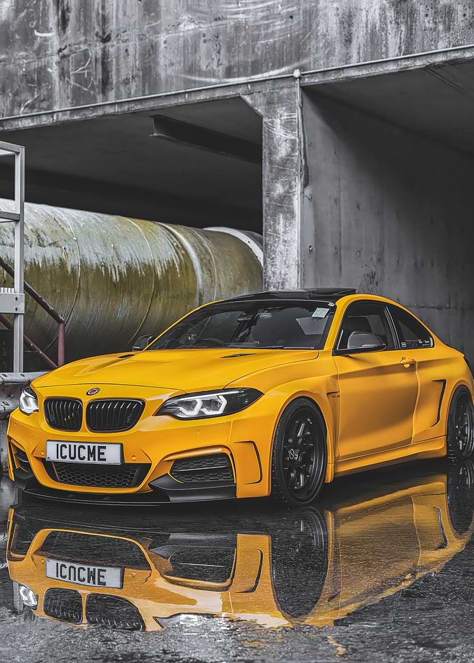 Yellow BMW M2 Coupe Reflection