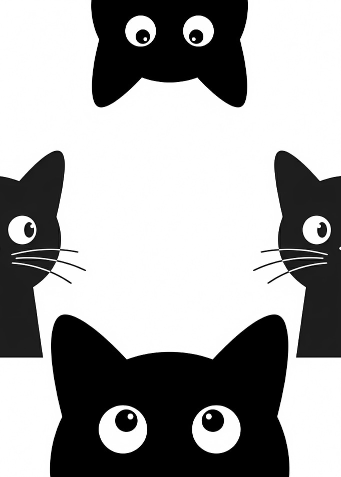Peeking Black Cats
