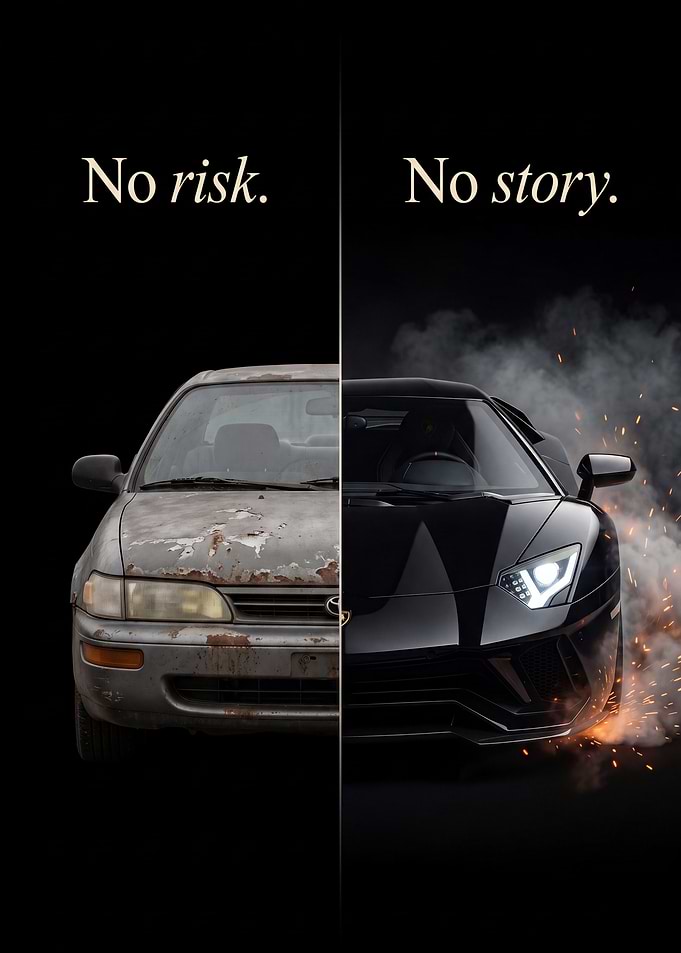 No Risk No Story Motivational Art Poster