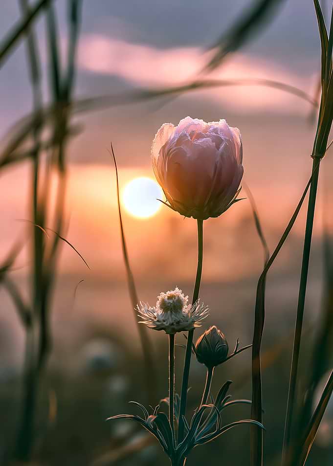 Pink Flower at Sunrise