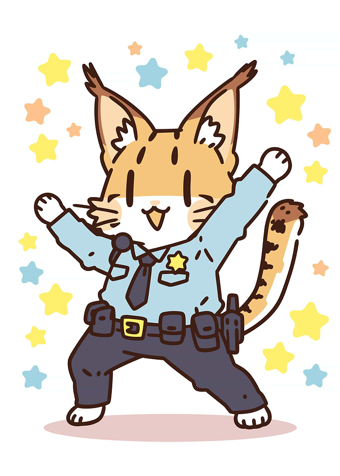 Cute Cat Police Officer Dancing