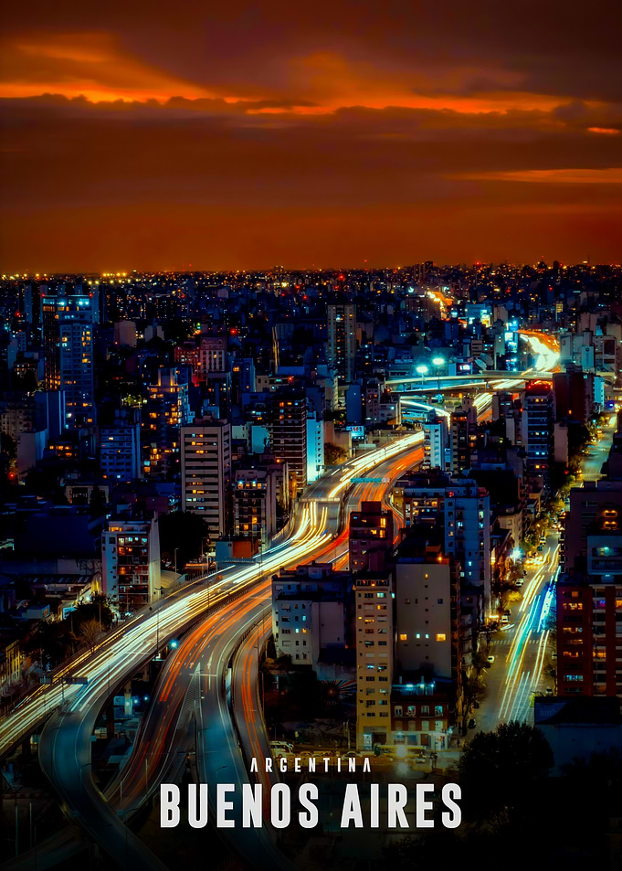 Buenos Aires Cityscape at Night