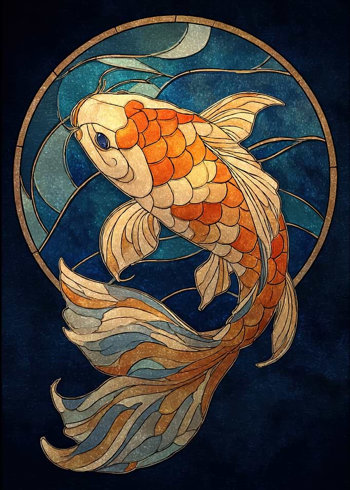 Stained Glass Koi Fish