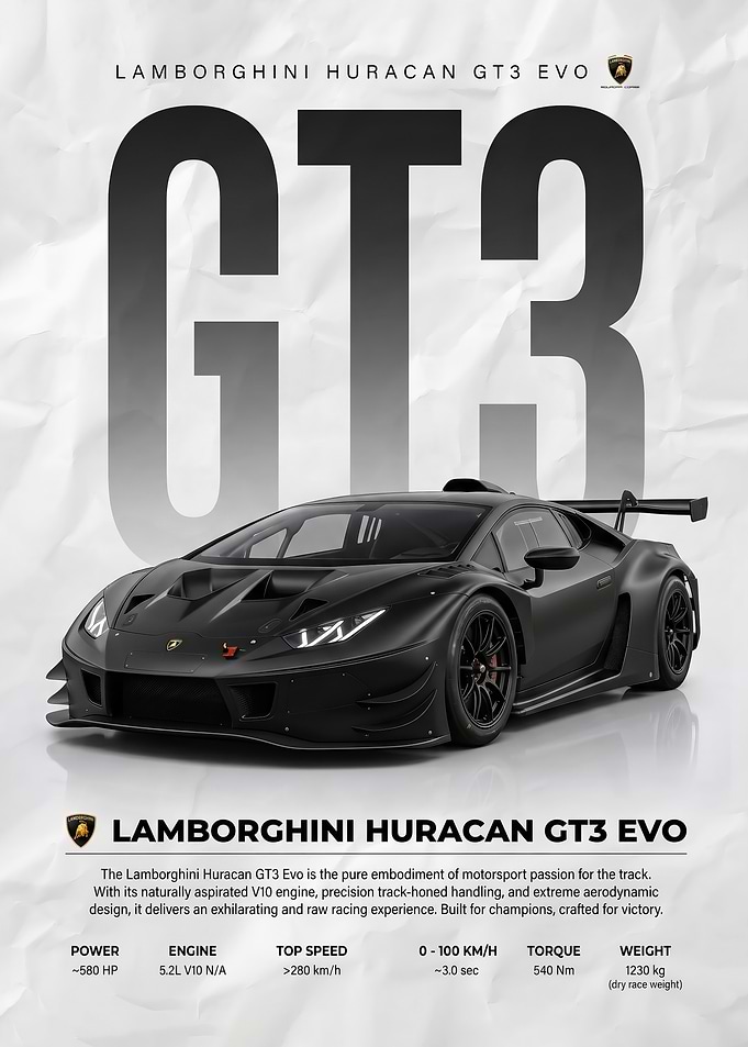 striking Huracan GT3 EVO Poster