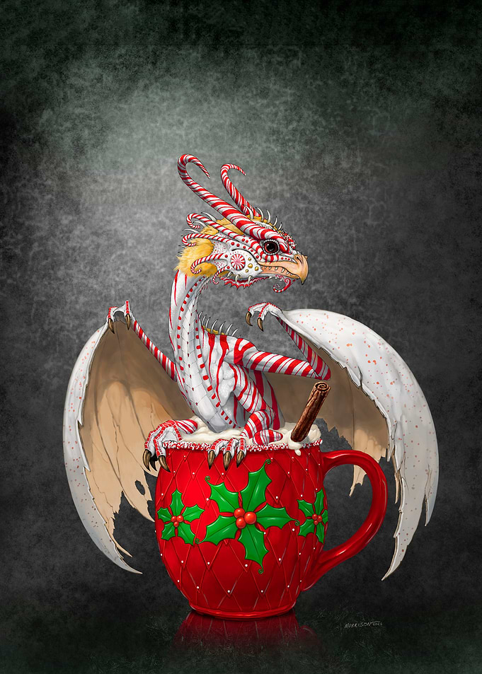 Candy Cane Dragon in Red Scaled Mug