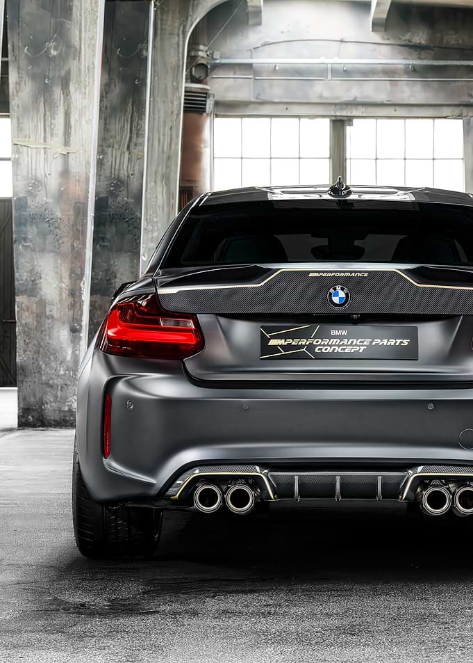 Matte Black BMW M Performance Concept Car Rear View