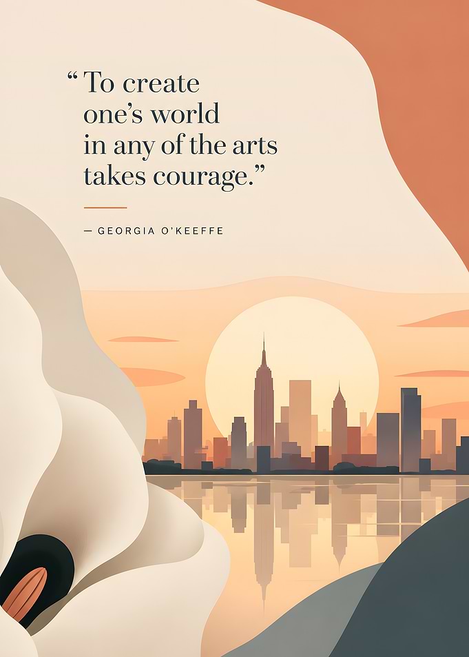 Georgia O'Keeffe Quote with NYC Skyline