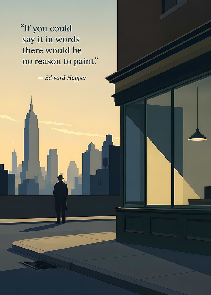 Edward Hopper Quote Cityscape