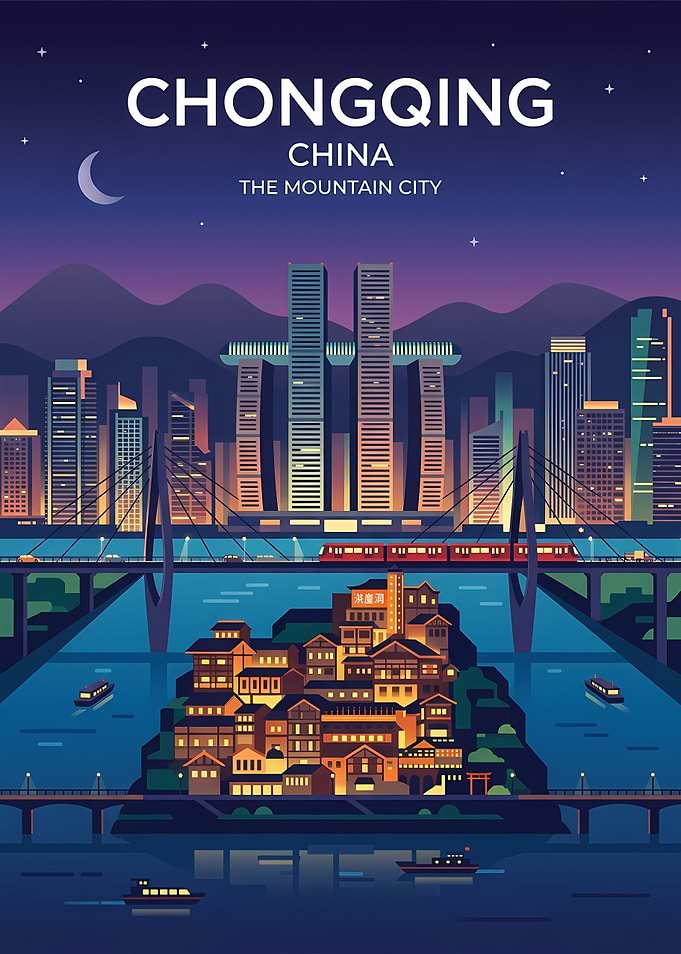 Chongqing Cityscape at Night