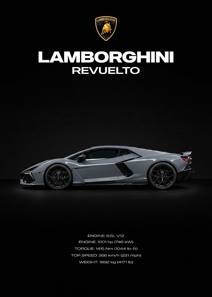 Lamborghini Revuelto Car Poster