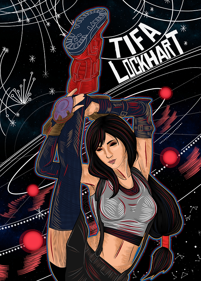Tifa Lockhart in a dynamic pose