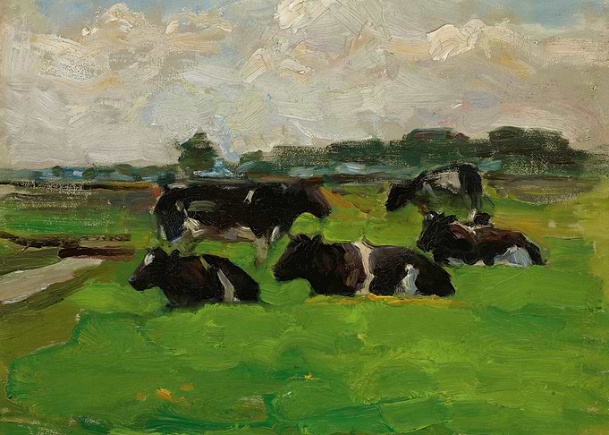 Cows in a Green Field