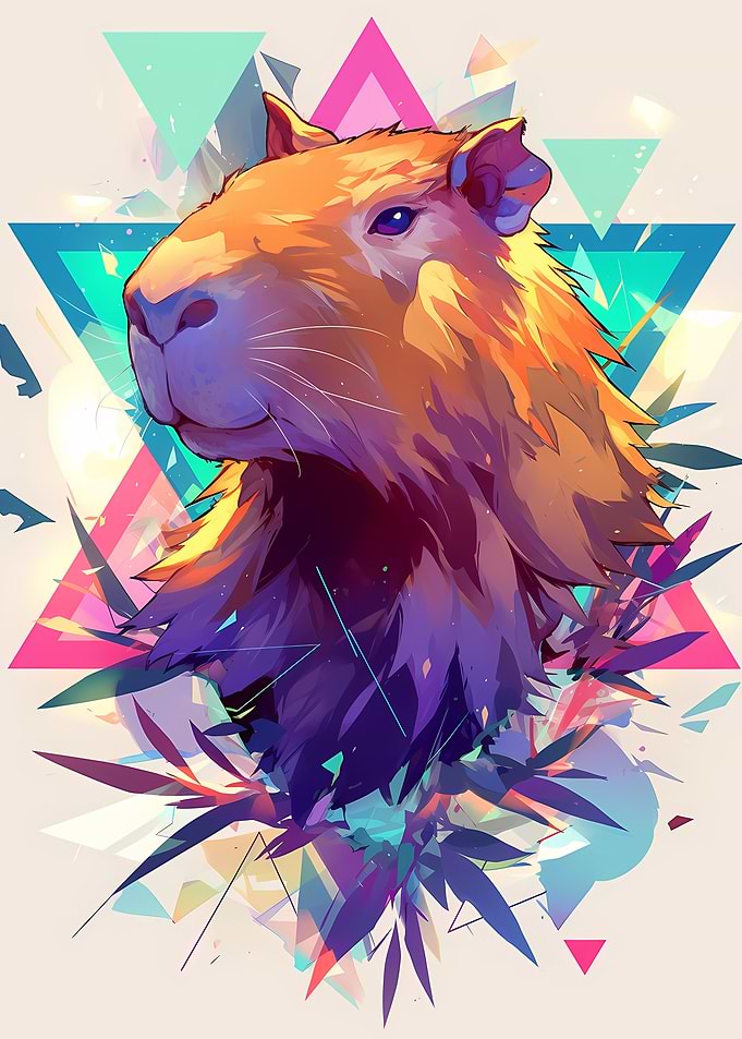 Stylized Capybara Portrait