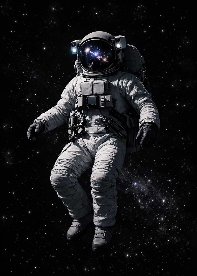 Astronaut floating in space