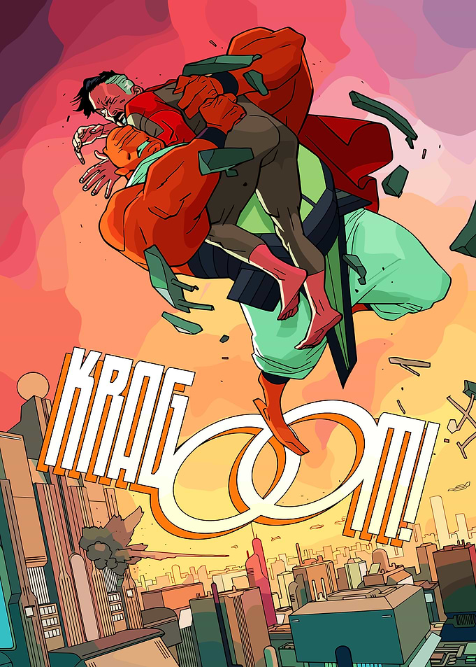 Superheroes Fighting Over City