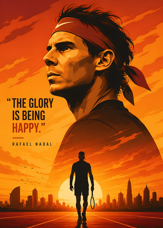 Rafael Nadal Inspirational Quote Poster