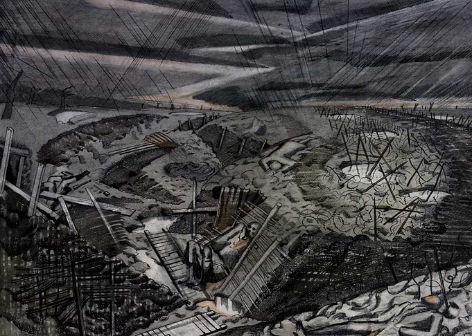 After an Advance by Paul Nash WW1 Trenches Historical Art