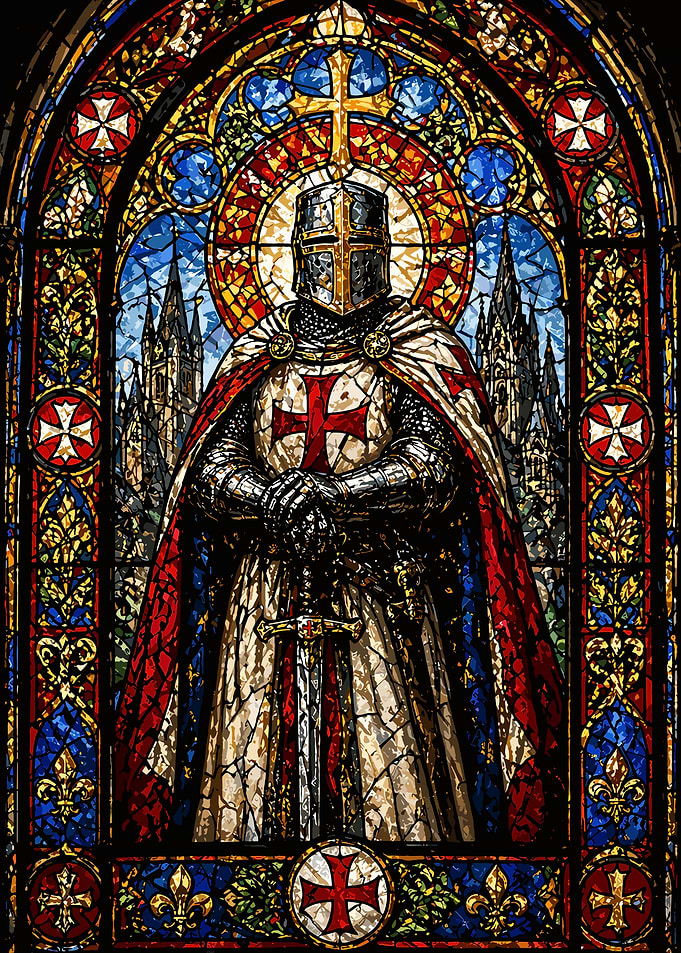 Stained Glass Knight Templar