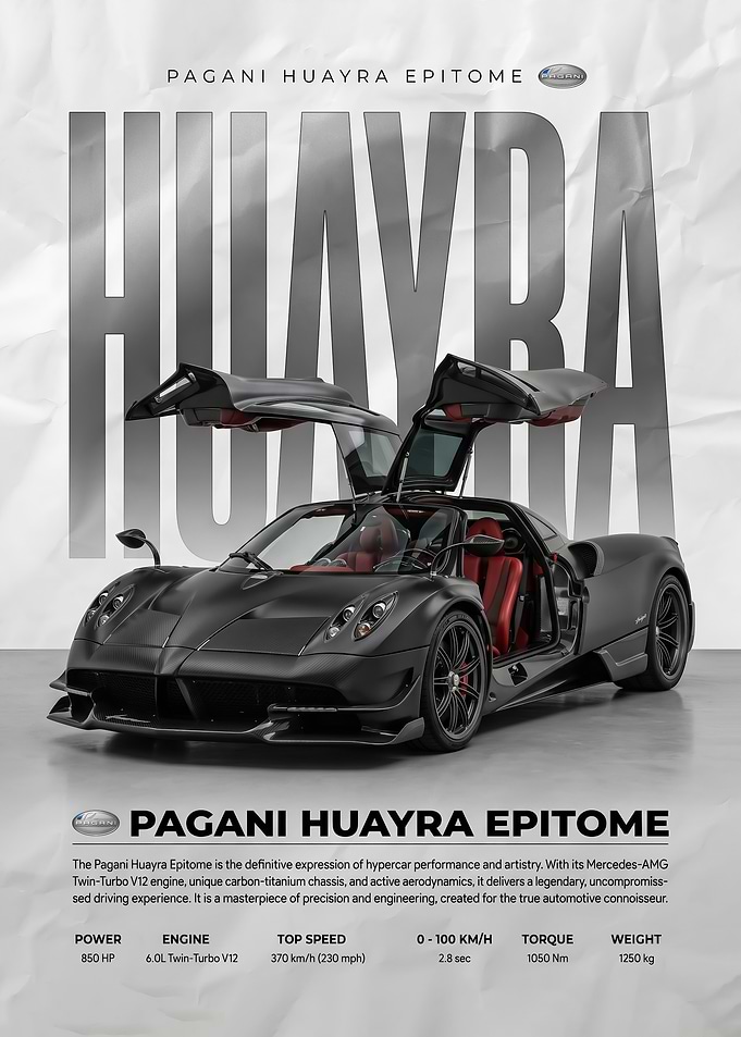 striking black Pagani Huayra Epitome Hypercar