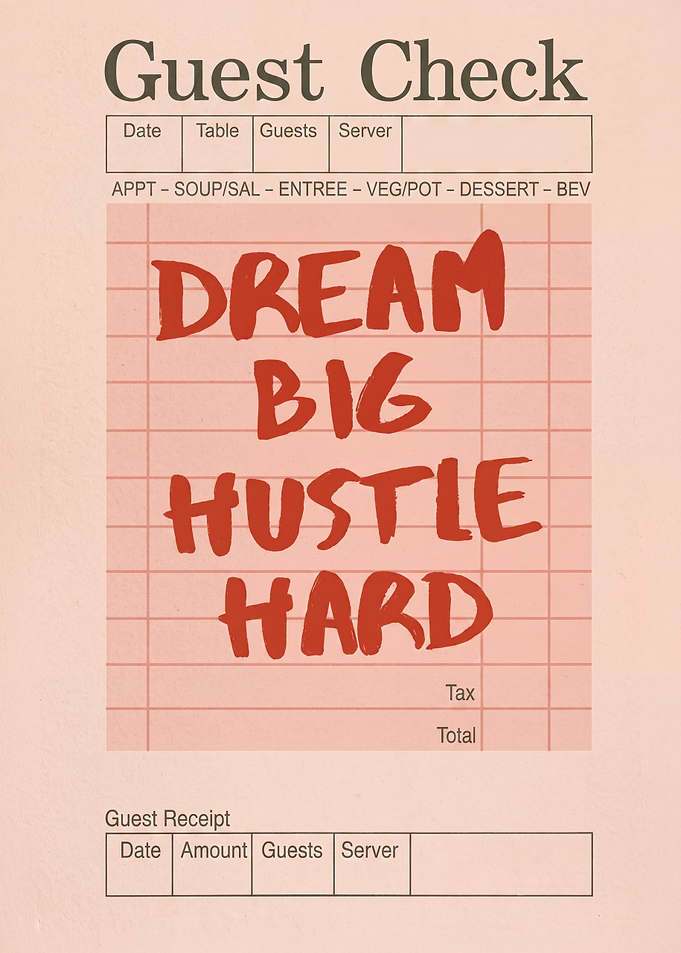 Dream Big Hustle Hard Motivational Art Poster