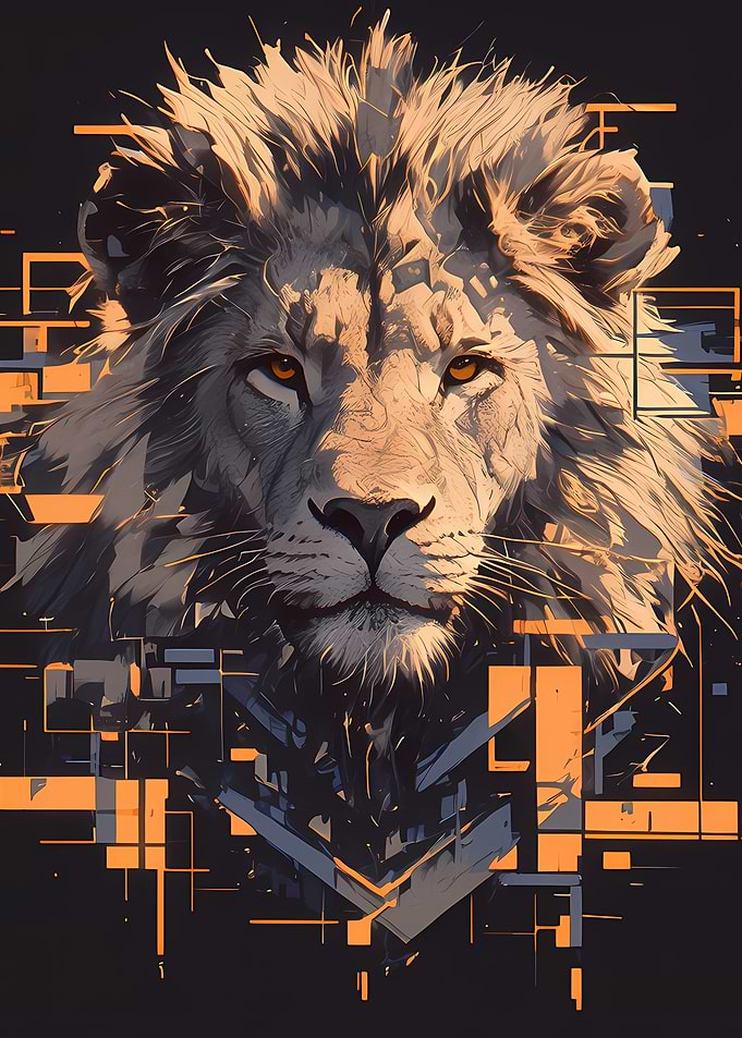 Digital Lion Portrait