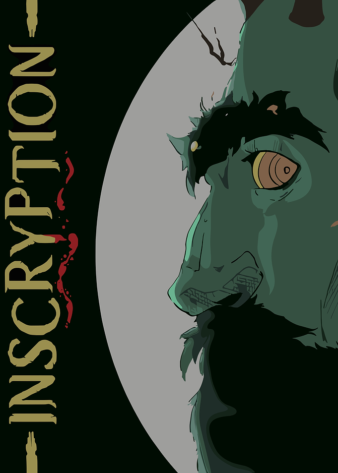 Green Creature with Inscription