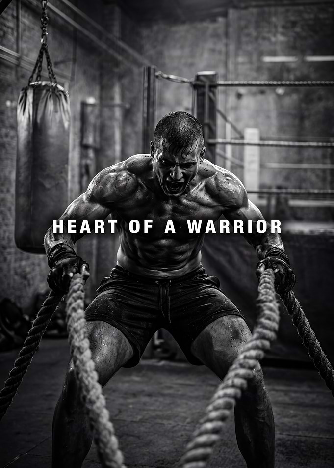 Heart of a Warrior Motvational Art Poster