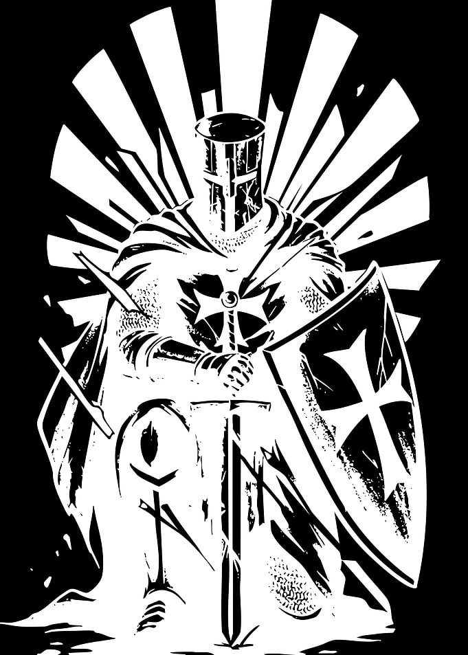 Templar Knight with Sword and Shield