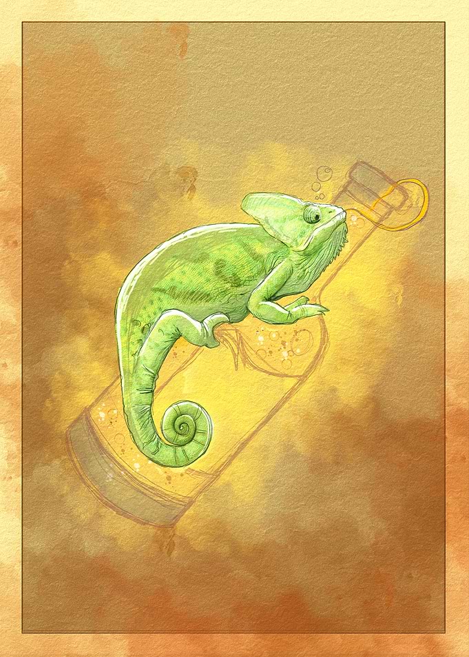 Chameleon on a Bottle