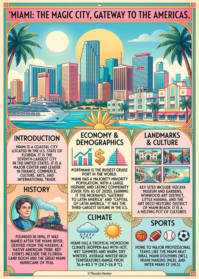 Miami: The Magic City Travel Poster