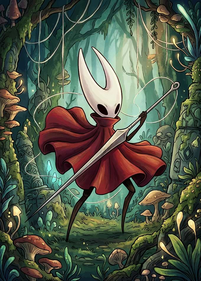 Hornet Hollow Knight Silksong Gaming Poster