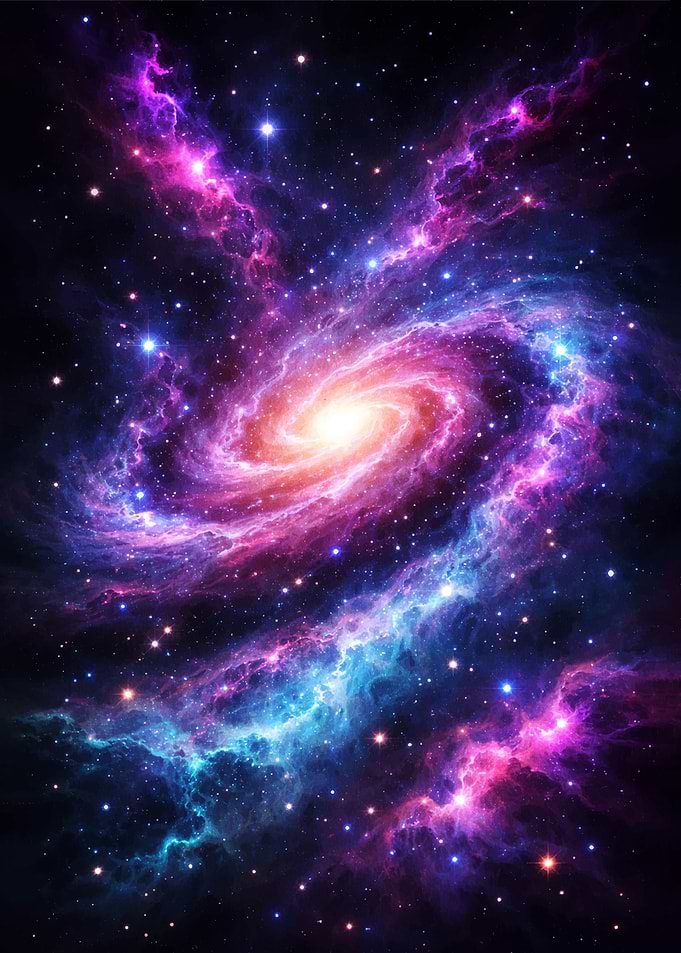 Vibrant Spiral Galaxy in Deep Space