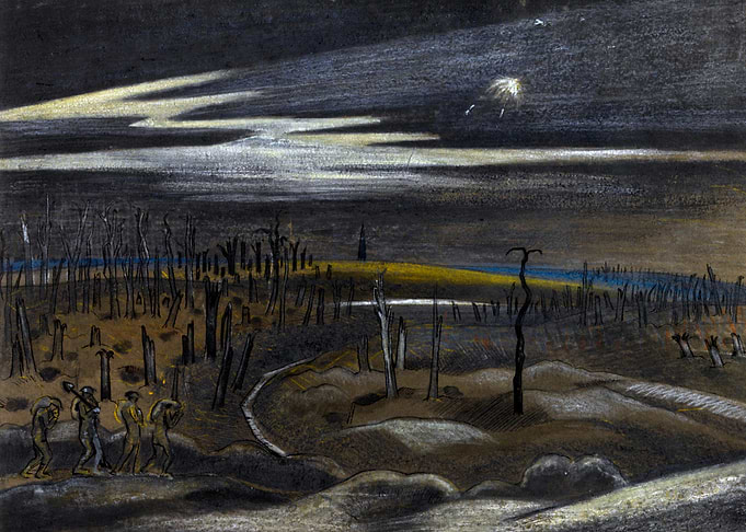 Nightfall, Zillebeke District by Paul Nash WW1 Historical Art