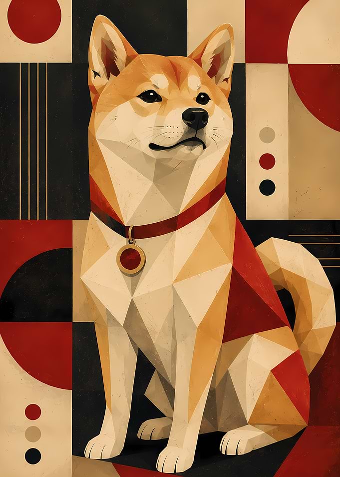 Geometric Shiba Inu Portrait