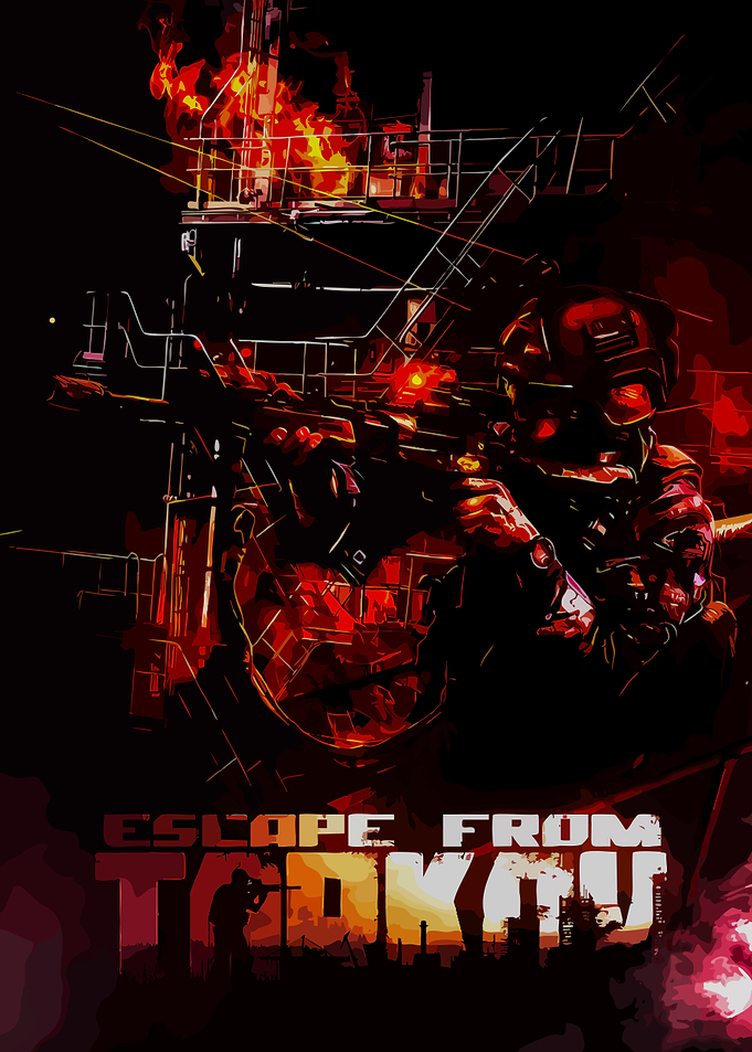 Escape from Tarkov Soldier in Fire