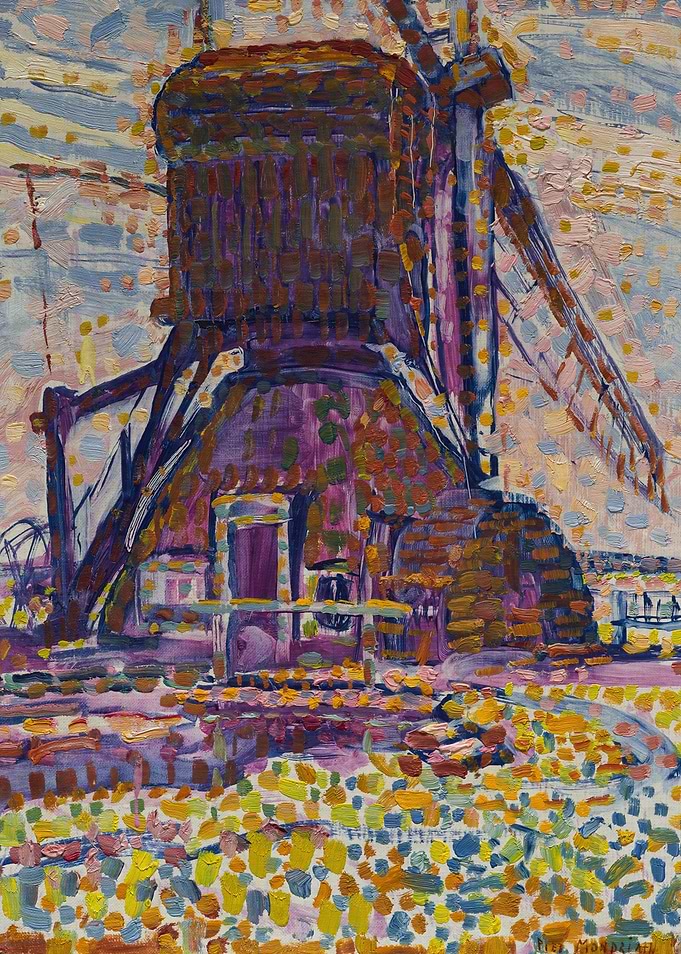 Impressionist Windmill Painting