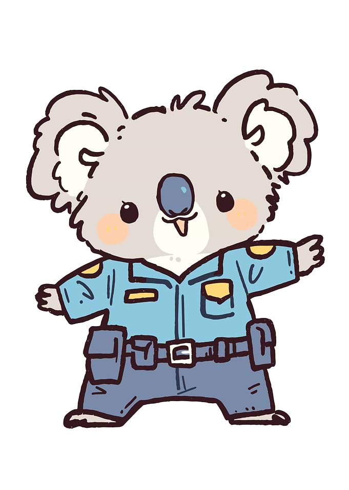 Cute Koala Police Officer