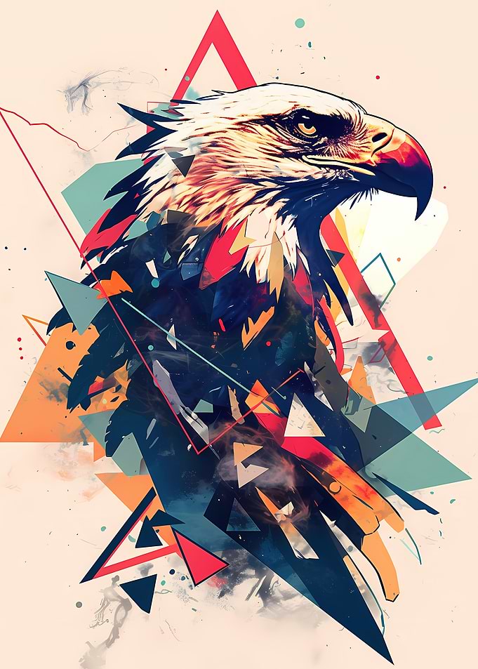 Geometric Eagle Abstract Art