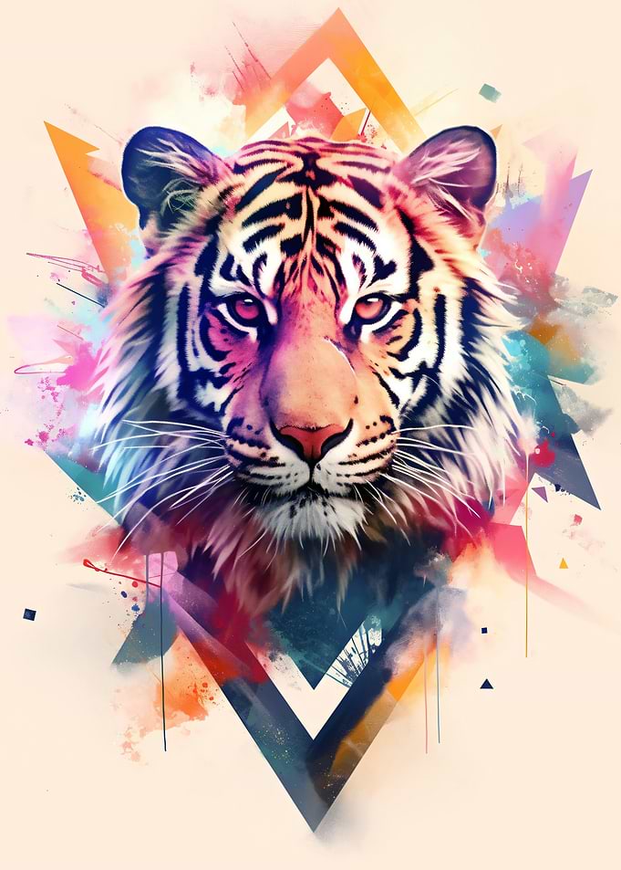 Abstract Tiger Portrait